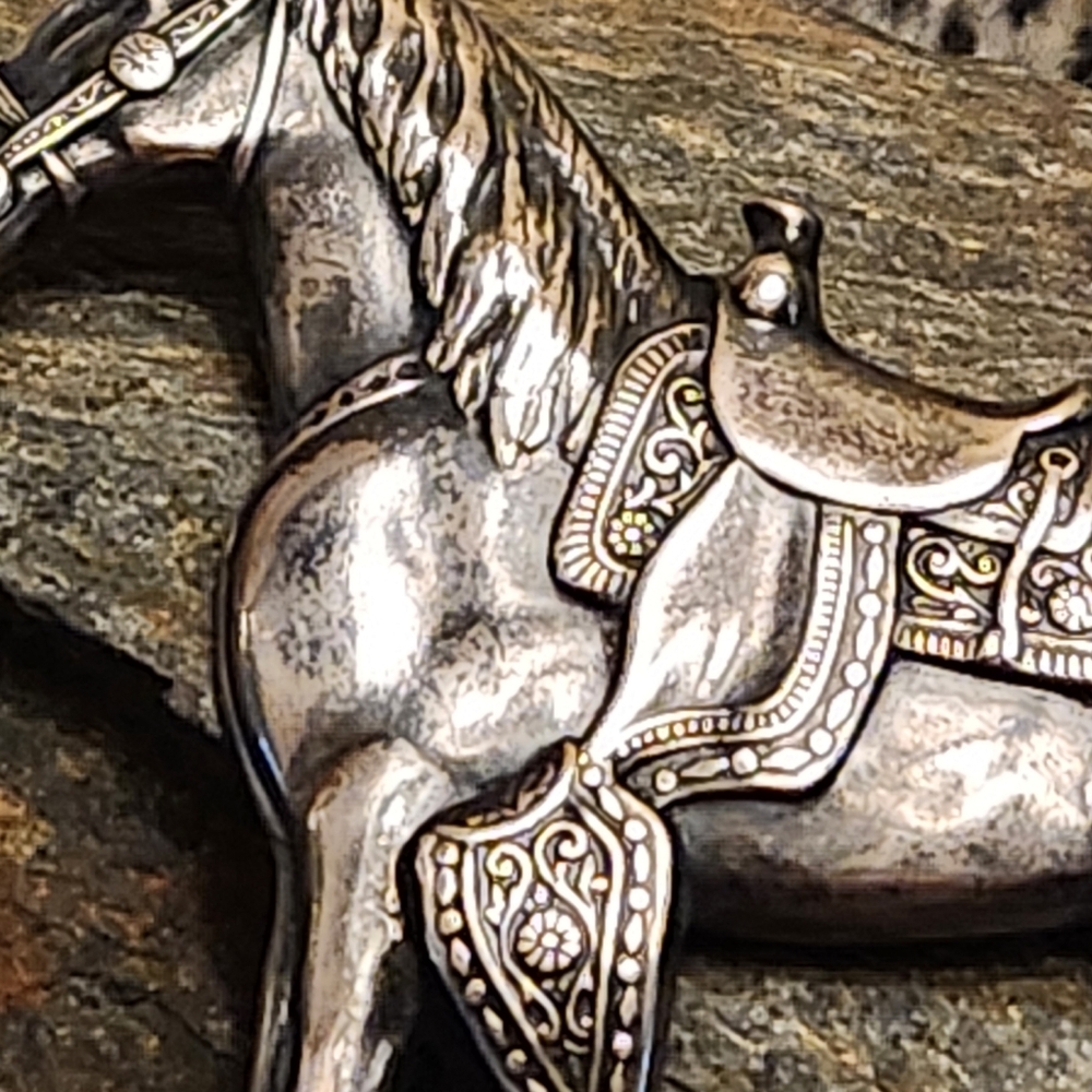 Sterling Silver Horse Brooch - Western Wear - image 5
